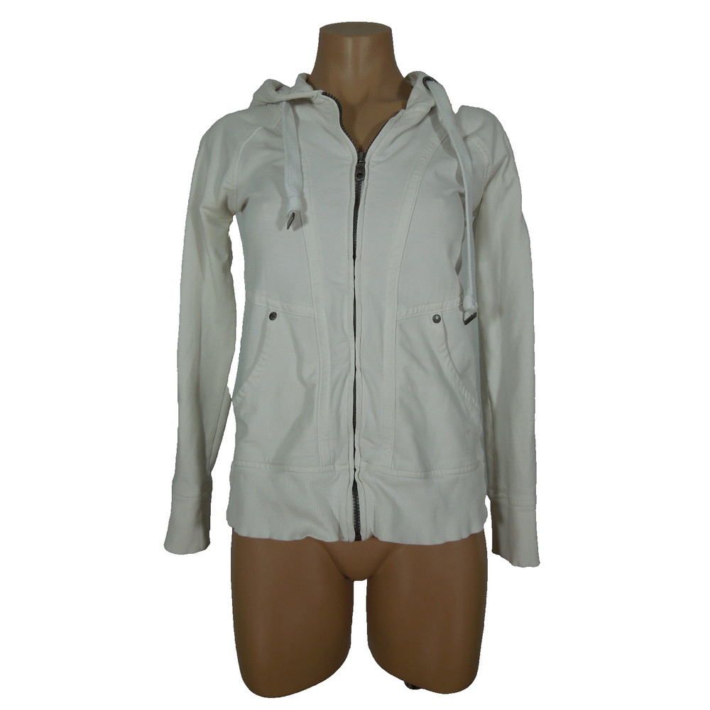 ATHLETA Jacket Hooded XS White Active Cotton